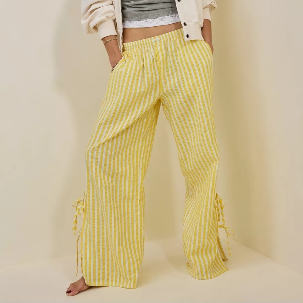 Aerie Off-Duty Seersucker Side Tie Trouser PJ
